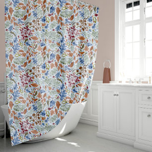 Rideaux De Douche Batik Style Feuilles d'automne Motif jeté