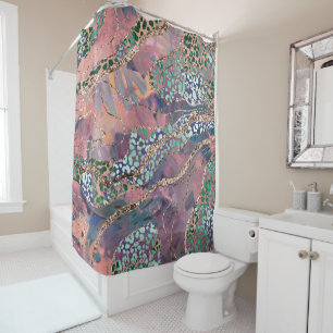 Rideaux De Douche Batik Tropical Animal Pailleté Glam 1