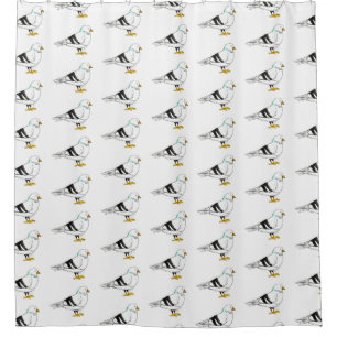 Rideaux De Douche Beach Gull Seagull New York City Pigeon Bird