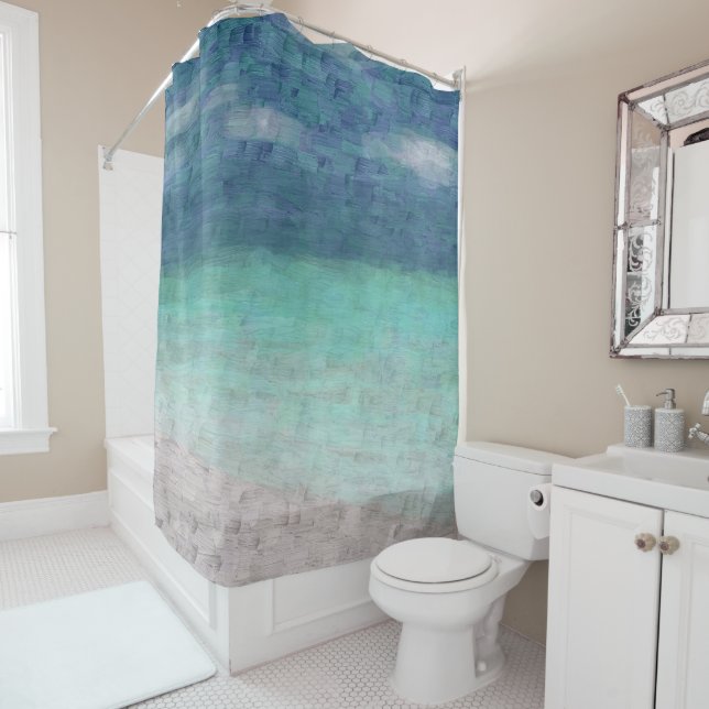 Rideaux De Douche Beach Ocean Sea View 289 art (En situation)