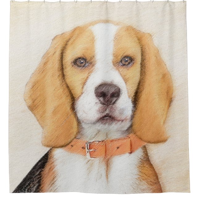 Rideaux De Douche Beagle Hound Dog Peinture Animal Art original (Devant)