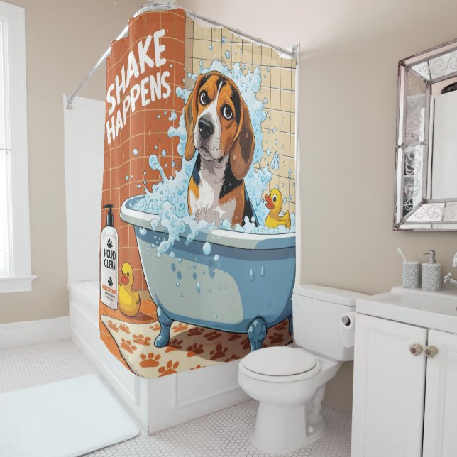 Rideaux De Douche Beagle Sloppy Sleepy mignonne drôle (En situation)