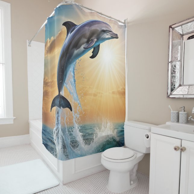 Rideaux De Douche Beau dauphin (En situation)