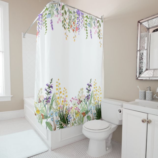 Rideaux De Douche Beau et élégant Fleur sauvage (En situation)