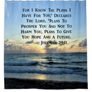 RIDEAUX DE DOUCHE BEAU JEREMIAH 29:11 SCRIPTURE VERSE