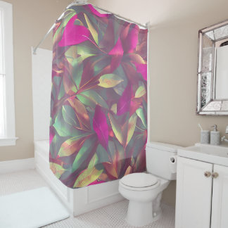 Rideaux De Douche Beau Motif Feuille Iridescente