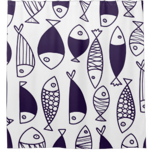 Rideaux De Douche Beau poisson. Enfants arrière - plans. Motif sans