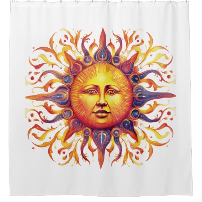 Rideaux De Douche Beau soleil illustré (Devant)