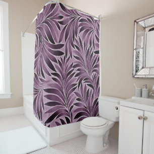 Rideaux De Douche Beaux Feuilles en Eggplant Purple