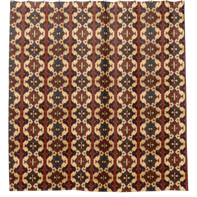 Rideaux De Douche Beaux tons de Terre Conception de tapis Oriental (Devant)