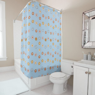 Rideaux De Douche bébé bleu et jaune à motif floral