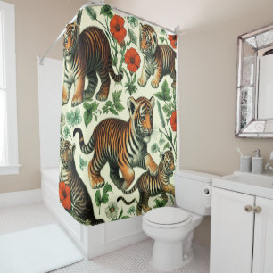 Rideaux De Douche Bébé très Vintage Tigre sans joint