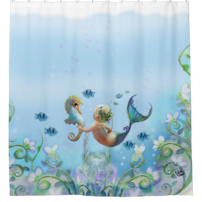 Rideaux De Douche Bébés d'océan (Devant)