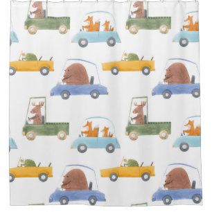 Rideaux De Douche Bébés : motif d'aquarelle dessiné à la main.