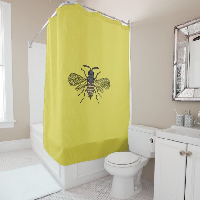 Rideaux De Douche BEES et Honeycomb - Sauvez les abeilles (En situation)
