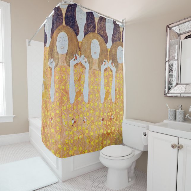 Rideaux De Douche Beethoven Frieze (détail), Gustav Klimt (En situation)