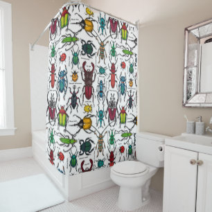 Rideaux De Douche Beetons sur blanc