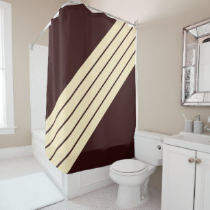 Rideaux De Douche Beige Brown rayé les années 70 les années 80 Class