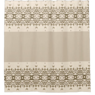 Rideaux De Douche Beige Crémeux Avec Brown Cuivre