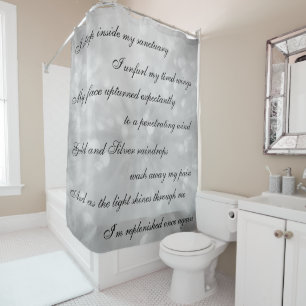 Rideaux De Douche Belle conception de mantra de nettoyage gris / arg