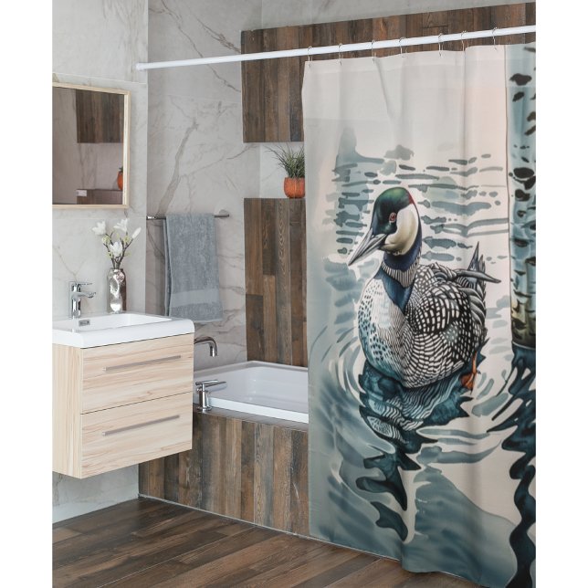 Rideaux De Douche belle laine sur l'eau en aquarelle (Créateur téléchargé)