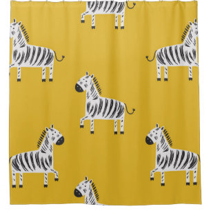 Rideaux De Douche Belle motif sans couture pour enfants avec zèbres