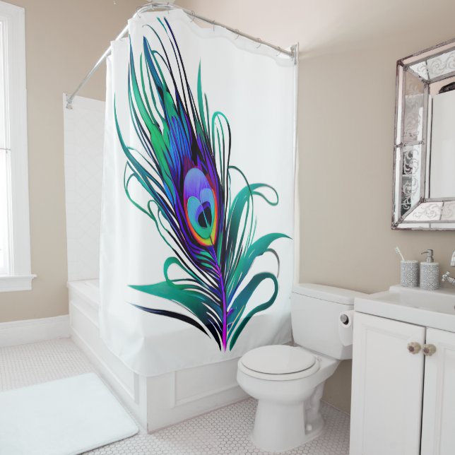 Rideaux De Douche Belle plume de paon (En situation)