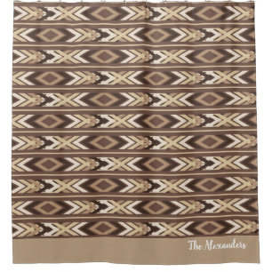 Rideaux De Douche Belle Tribale Brown Aztèque