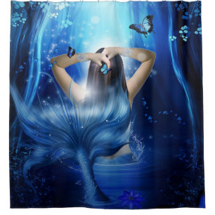 Rideaux De Douche Belle véritable sirène bleue