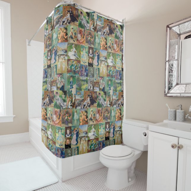 Rideaux De Douche Belles et élégantes peintures Renoir (En situation)