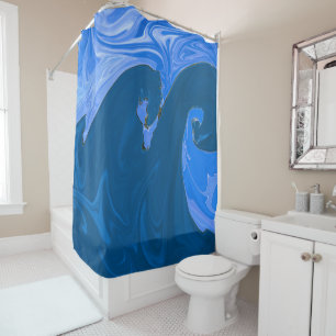 Rideaux De Douche Belles Vagues Peinture Abstraite Art Mural