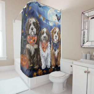 Rideaux De Douche Bernedoodle Halloween Éffrayant