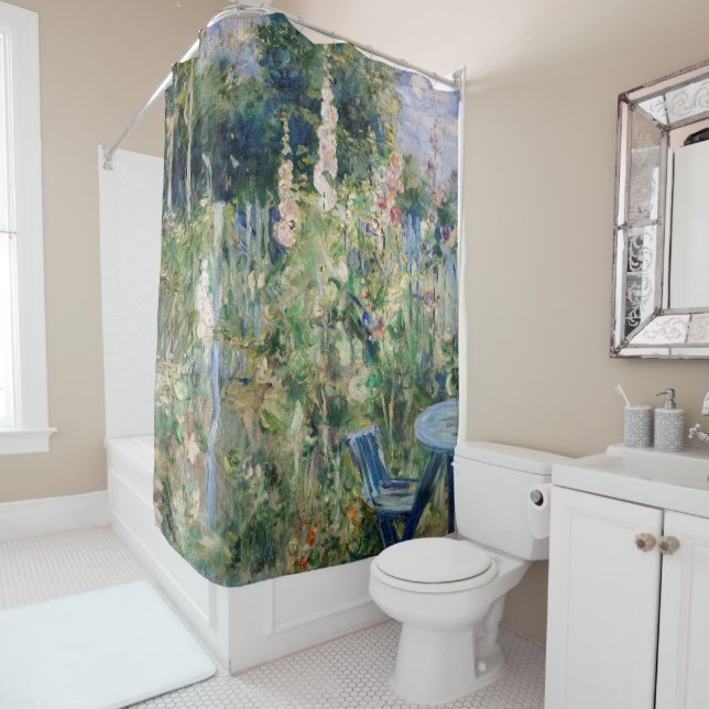Rideaux De Douche Berthe Morisot - Tremieres Rose (En situation)