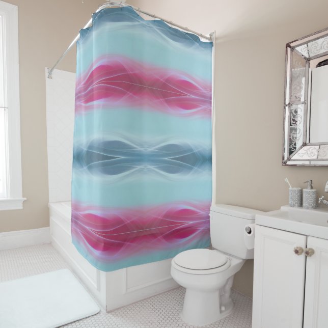 Rideaux De Douche Bicolor Abstrait (En situation)