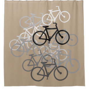 Rideaux De Douche Bicyclettes… avec votre couleur d'arrière - pla