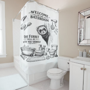 Rideaux De Douche Bienvenue dans la salle de bain – Douche drôle de