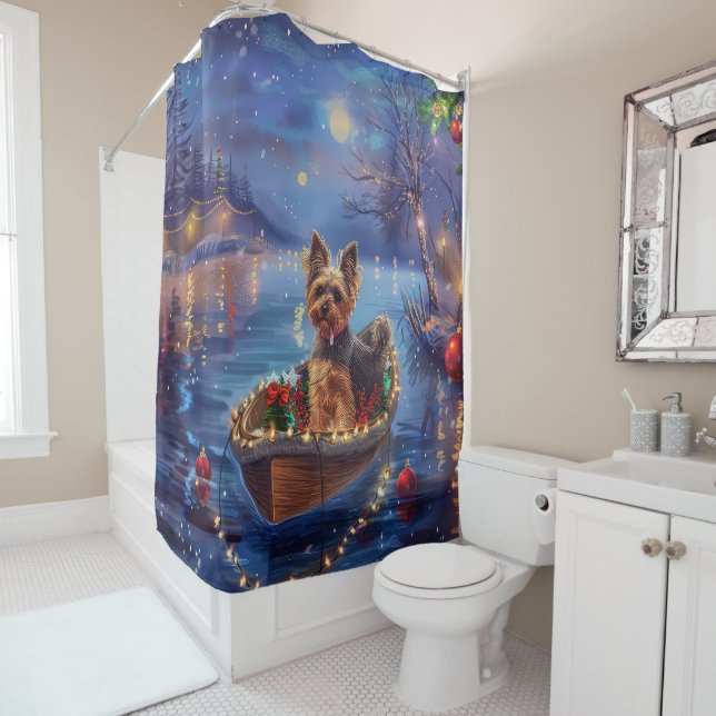 Rideaux De Douche Biewer Terrier Noël Festive Voyage (En situation)