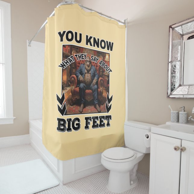 Rideaux De Douche Bigfoot Feet Joke (En situation)