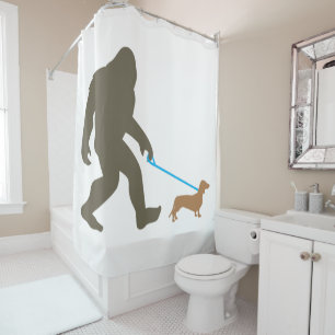 Rideaux De Douche Bigfoot Walking Dachshund Sasquatch Doxie Chig Cad