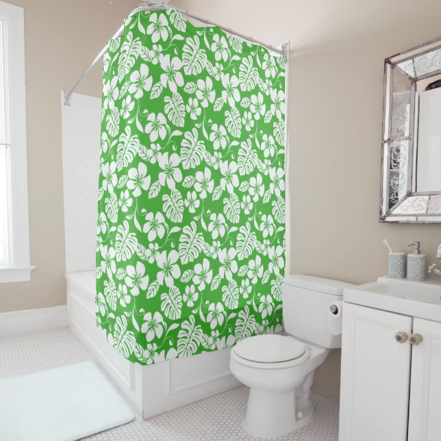 RIDEAUX DE DOUCHE BIKINI ROSE (VERT VERT VERT) (En situation)