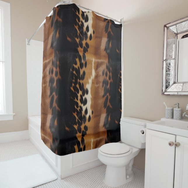 Rideaux De Douche Black Brown Gold (En situation)