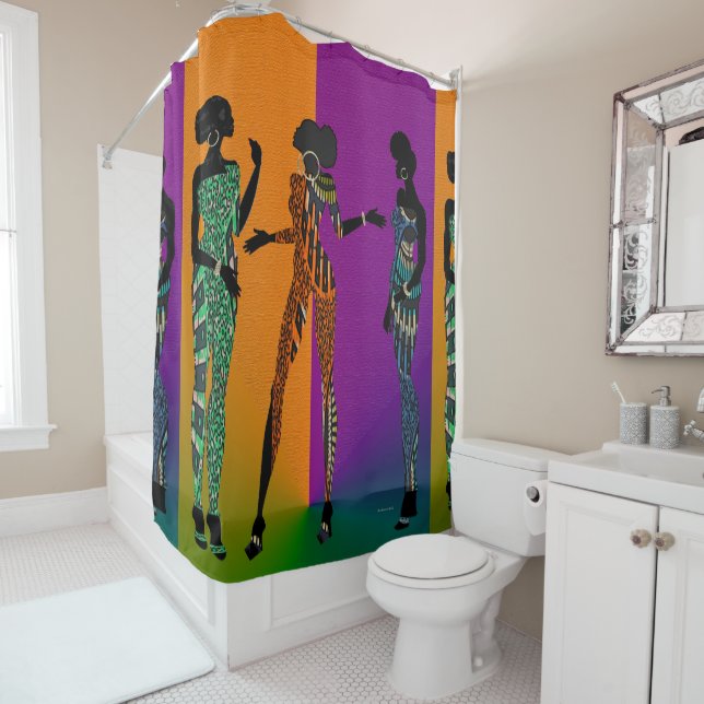 Rideaux De Douche Black Girls Rock Ethnic (En situation)
