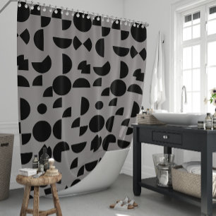 Rideaux De Douche Black Grey Moderne Elégant géométrique Tribal