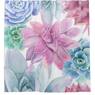 Rideaux De Douche Blanc floral de jardin chic moderne de fiesta de
