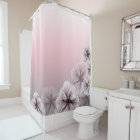 Blanc gris floral rose Ombre