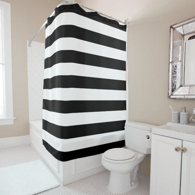 Rideaux De Douche Blancs et Blancs Chic (En situation)