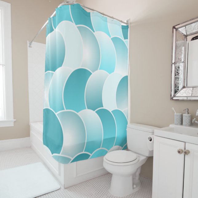 Rideaux De Douche Bleu (En situation)