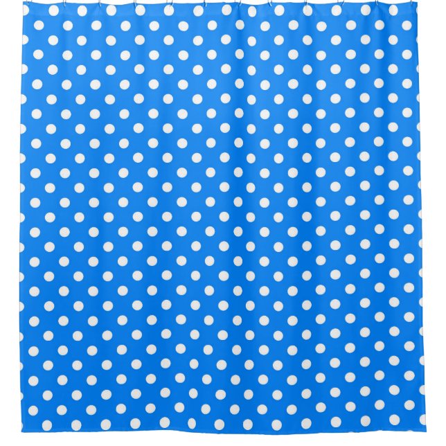 Rideaux De Douche Bleu blanc Pois design (Devant)
