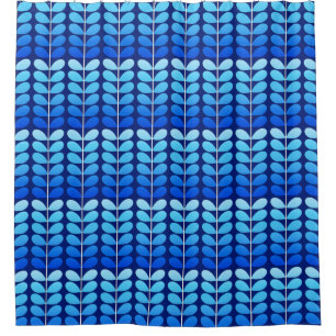 Rideaux De Douche Bleu danois de feuille, de marine et de cobalt de