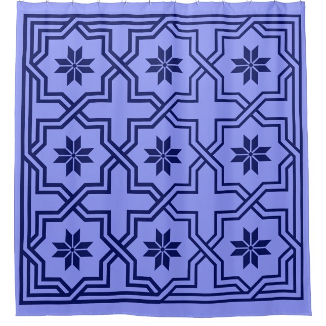 Rideaux De Douche Bleu de la marine Byzantine (Devant)